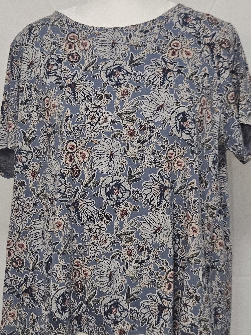 PureJill Light Blue Floral Short-Sleeve Tee by J. Jill